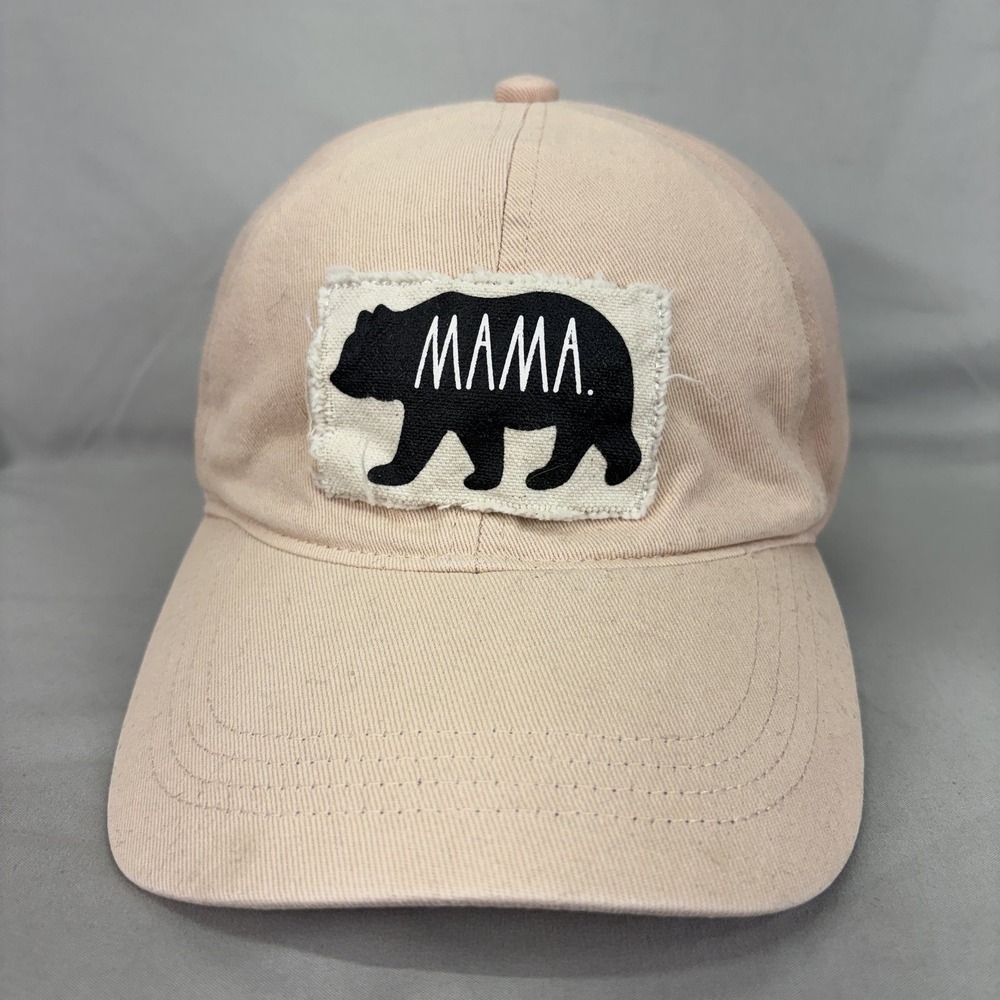 Rae Dunn Baseball Cap Mama Bear Women OSFM Peach Pink Adjustable Hat